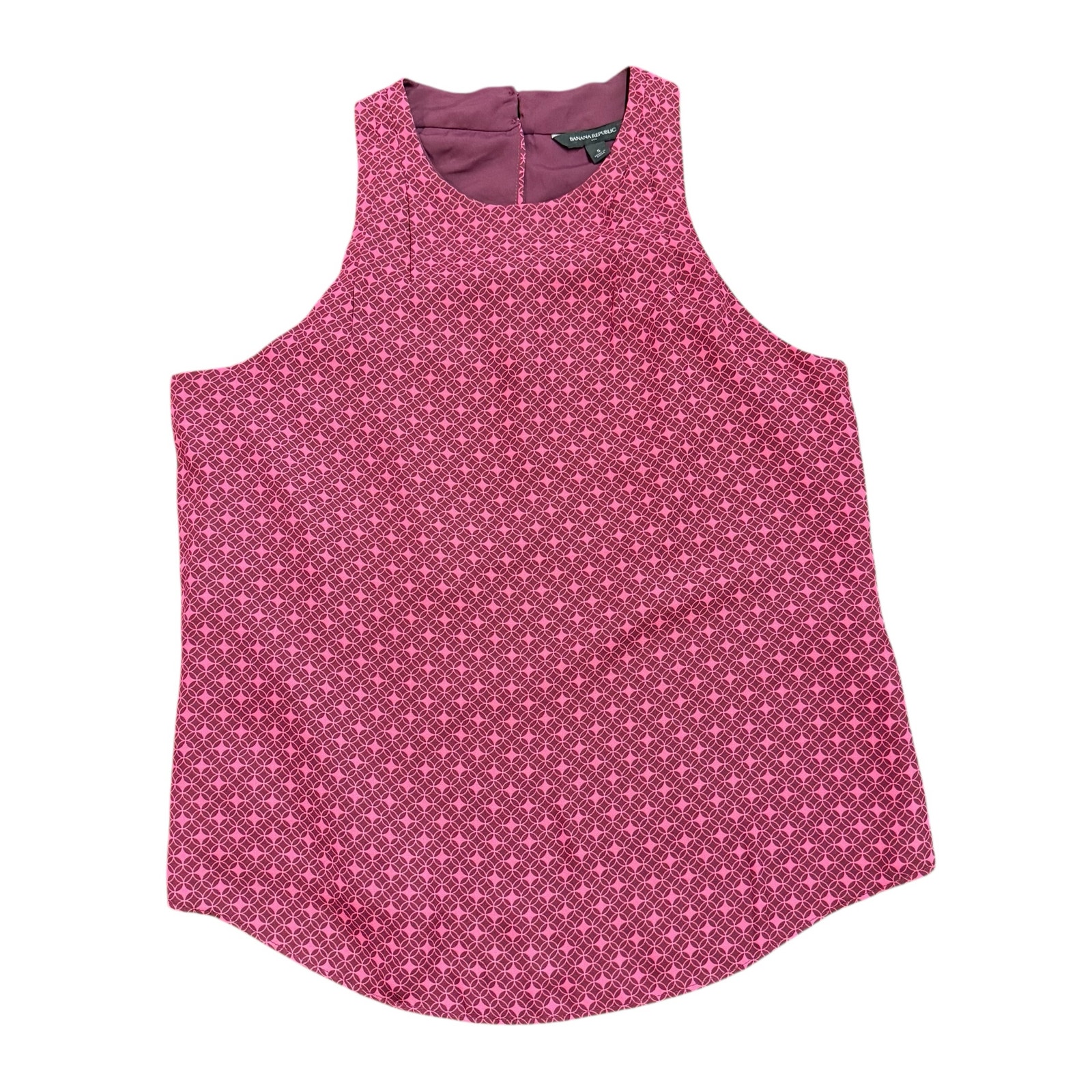 Banana Republic Burgundy And Print Halter Neck Sleeveless Top S